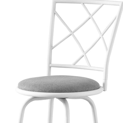 Ensemble de deux chaises de bar en métal gris et blanc de 28 po