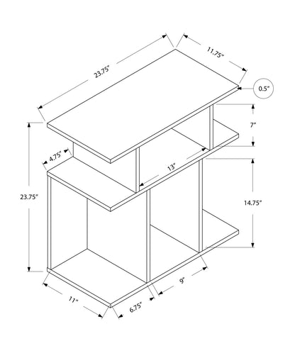 24" Black Wood End Table With 6