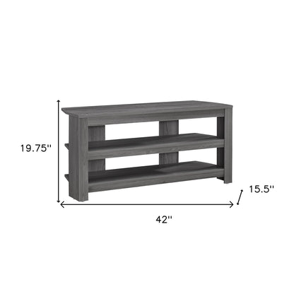 42" Ash Gray Open Shelving TV Stand