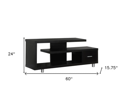 60" Deep Taupe Open Shelving TV Stand