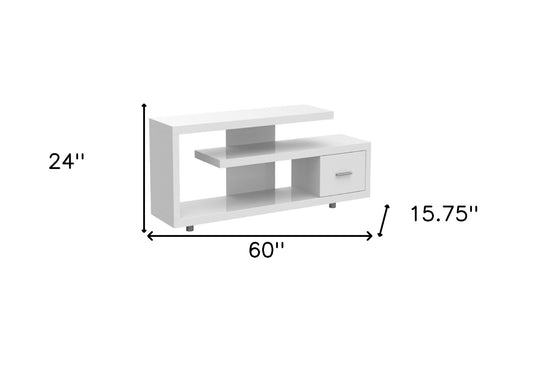 60" Deep Taupe Open Shelving TV Stand