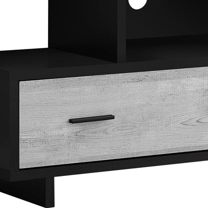 47" Black and Gray Open Shelving TV Stand