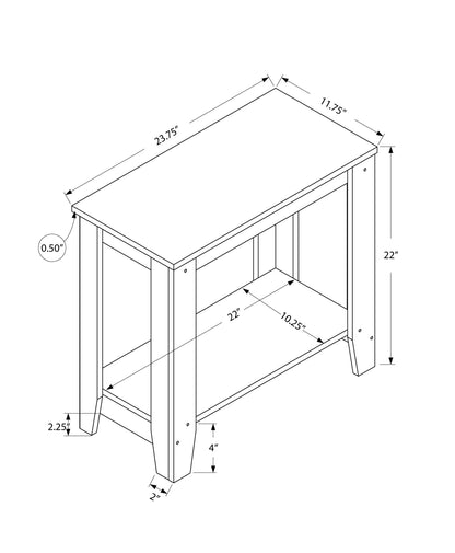 Table d'appoint en bois blanc de 22 po avec étagère