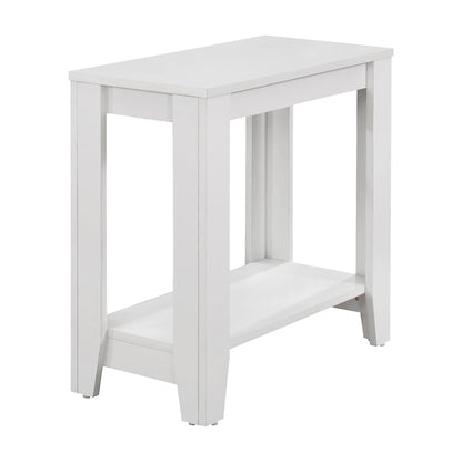 Table d'appoint en bois blanc de 22 po avec étagère