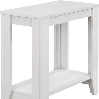 Table d'appoint en bois blanc de 22 po avec étagère