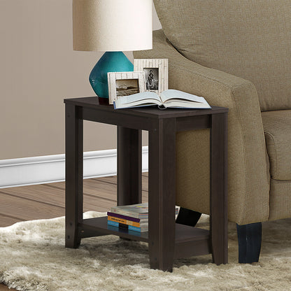 22" White Wood End Table With Shelf