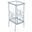 30" Silver And Clear Glass And Metal Square End Table With Shelf