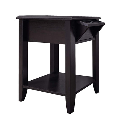 23" Brown Wood End Table With Shelf