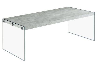 Table basse en verre gris et transparent de 44 po