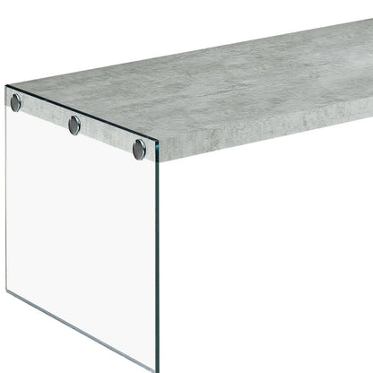 Table basse en verre gris et transparent de 44 po