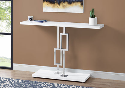 47" White Floor Shelf Console Table With Storage