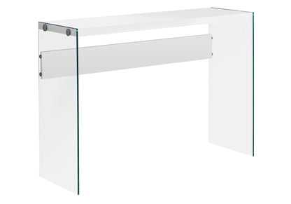 44" Gray And Clear Solid Console Table