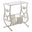 19" Clear and White Glass Trestle Console Table With Shelves