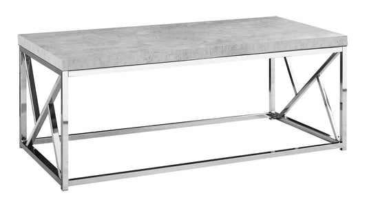 Table basse en fer gris et argent de 47 po