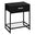 22" Black Glass And Metal End Table With Drawer And Shelf