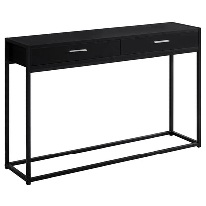 48" Gray and Black Frame Console Table And Drawers