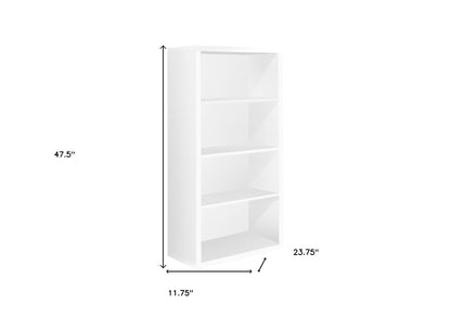 Bibliothèque réglable à quatre niveaux en bois blanc