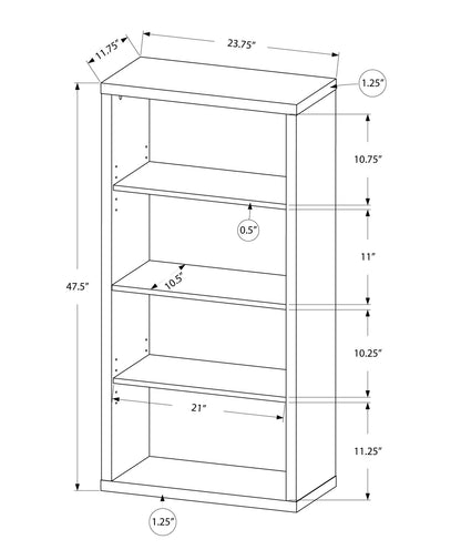 Bibliothèque réglable à quatre niveaux en bois blanc