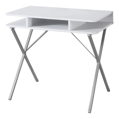 Bureau d'ordinateur blanc et argent de 20 po