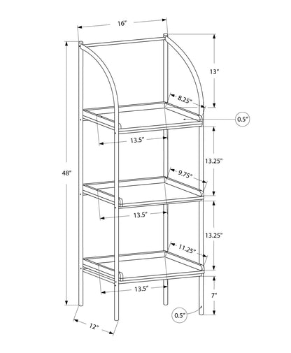 Bibliothèque étagère en métal taupe 48"