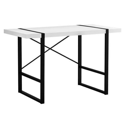 Bureau d'ordinateur blanc et noir de 24 po