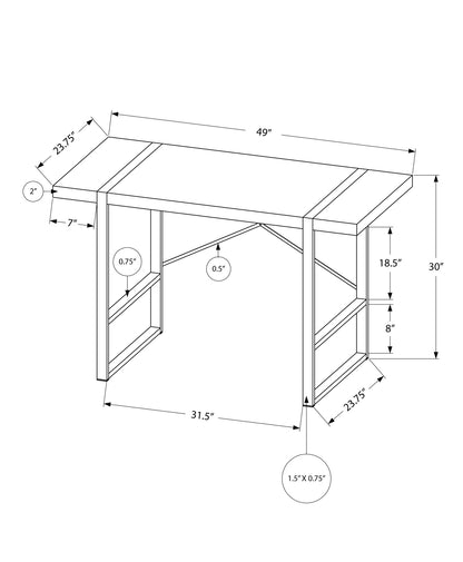 Bureau d'ordinateur blanc et noir de 24 po