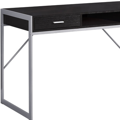 22" White and Silver Computer Desk With Two Drawers