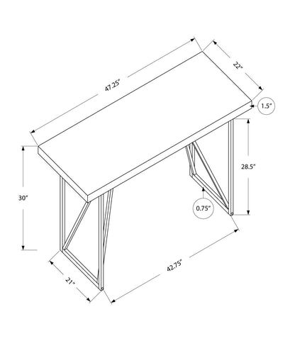 Bureau d'ordinateur blanc et argent de 22 po