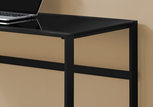 22" Black Glass Computer Desk