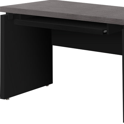 Bureau d'ordinateur gris et noir de 24 po