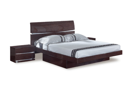 Solid Wood King Wood Brown Bed