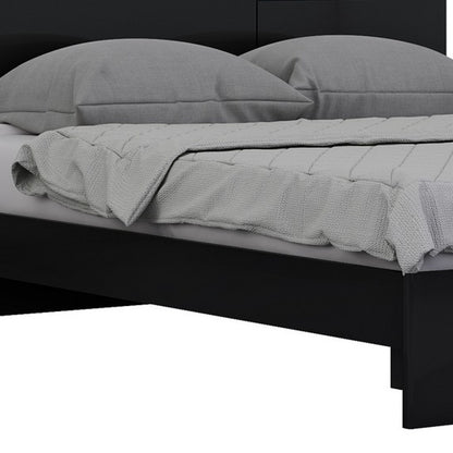 Solid Wood King Black Bed