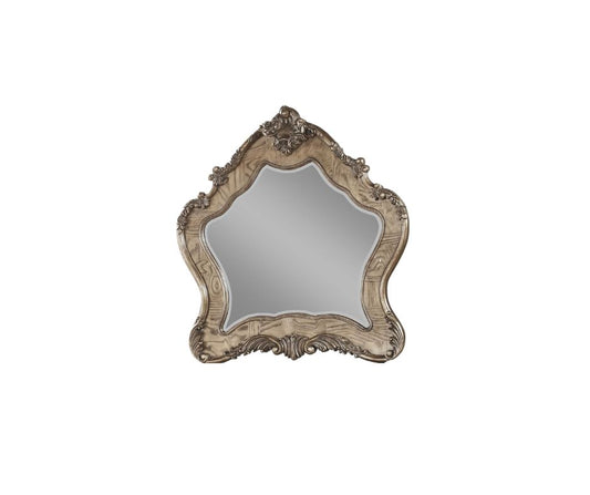 Miroir à cadre irrégulier en chêne vintage de 48 po