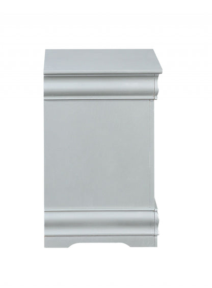 24" Platinum Two Drawers Nightstand