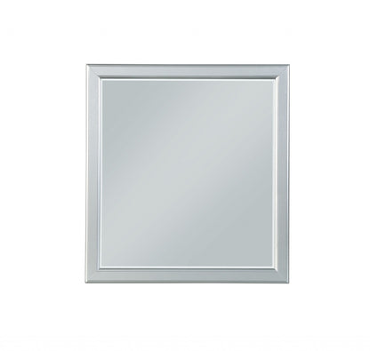 Miroir à cadre irrégulier blanc de 48 po