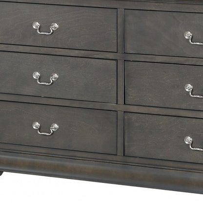 Commode double en bois massif gris de 15 po