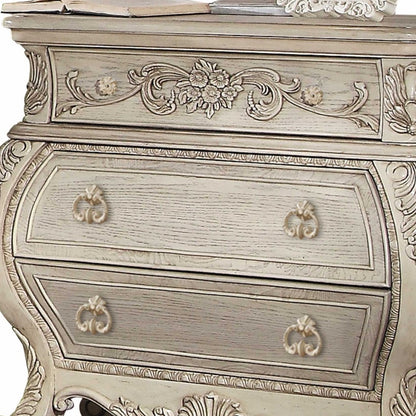 24" Platinum Two Drawers Nightstand