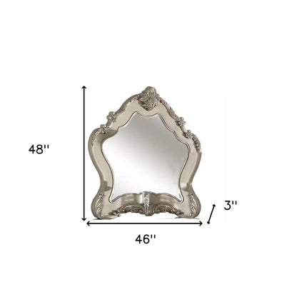 Miroir à cadre irrégulier blanc de 48 po