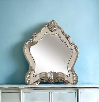 Miroir à cadre irrégulier blanc de 48 po