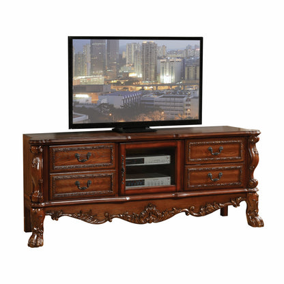 21" X 74" X 31" Bone White Wood Poly Resin Glass Tv Console