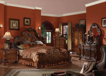 Brown Scrolling Wood California King Bed Frame