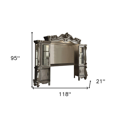 Centre de divertissement flottant en bois massif Platinum de 118 po