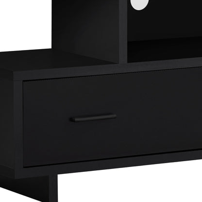 47" Gray and Black Open Shelving TV Stand