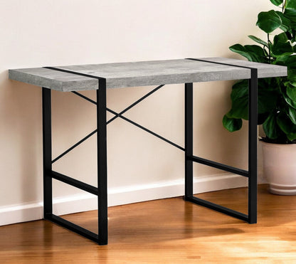 24" Gray and Black Computer Desk