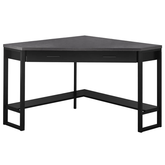 Bureau d'ordinateur d'angle gris et noir de 42 po