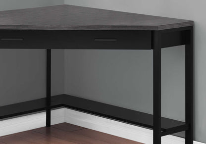 Bureau d'ordinateur d'angle gris et noir de 42 po