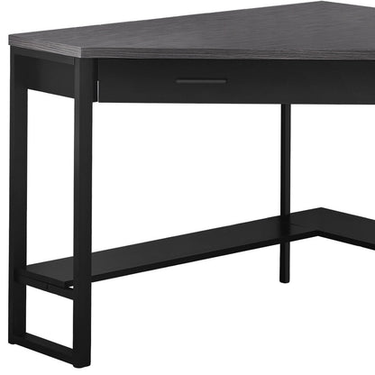 Bureau d'ordinateur d'angle gris et noir de 42 po