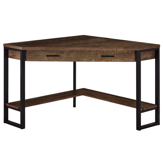 Bureau d'ordinateur d'angle marron et noir de 42 po