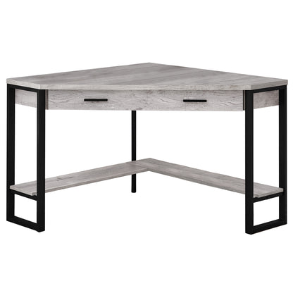 Bureau d'ordinateur d'angle gris et noir de 42 po