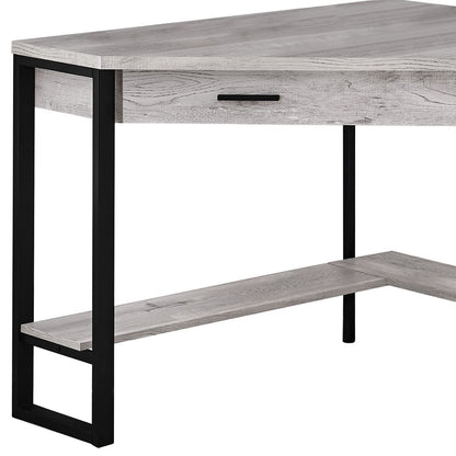 Bureau d'ordinateur d'angle gris et noir de 42 po